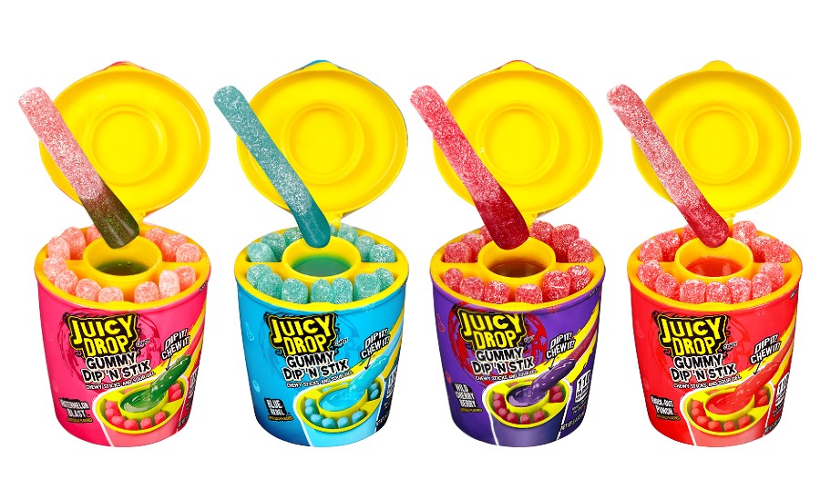 Bazooka Juicy Drop Gummy Dip n Stix - Variety 4 Pack