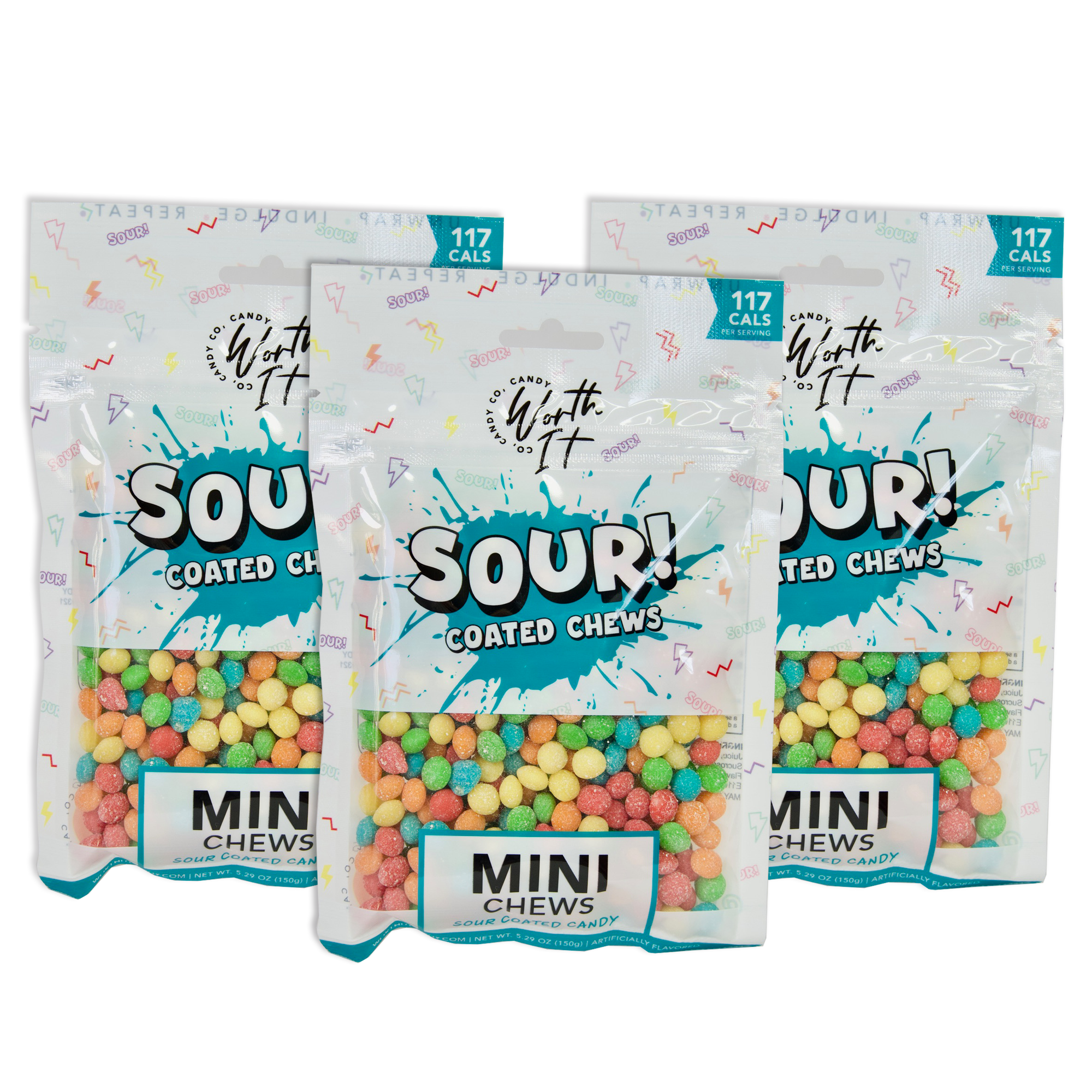 Worth It Sour Chews - 3 Packs and Singles