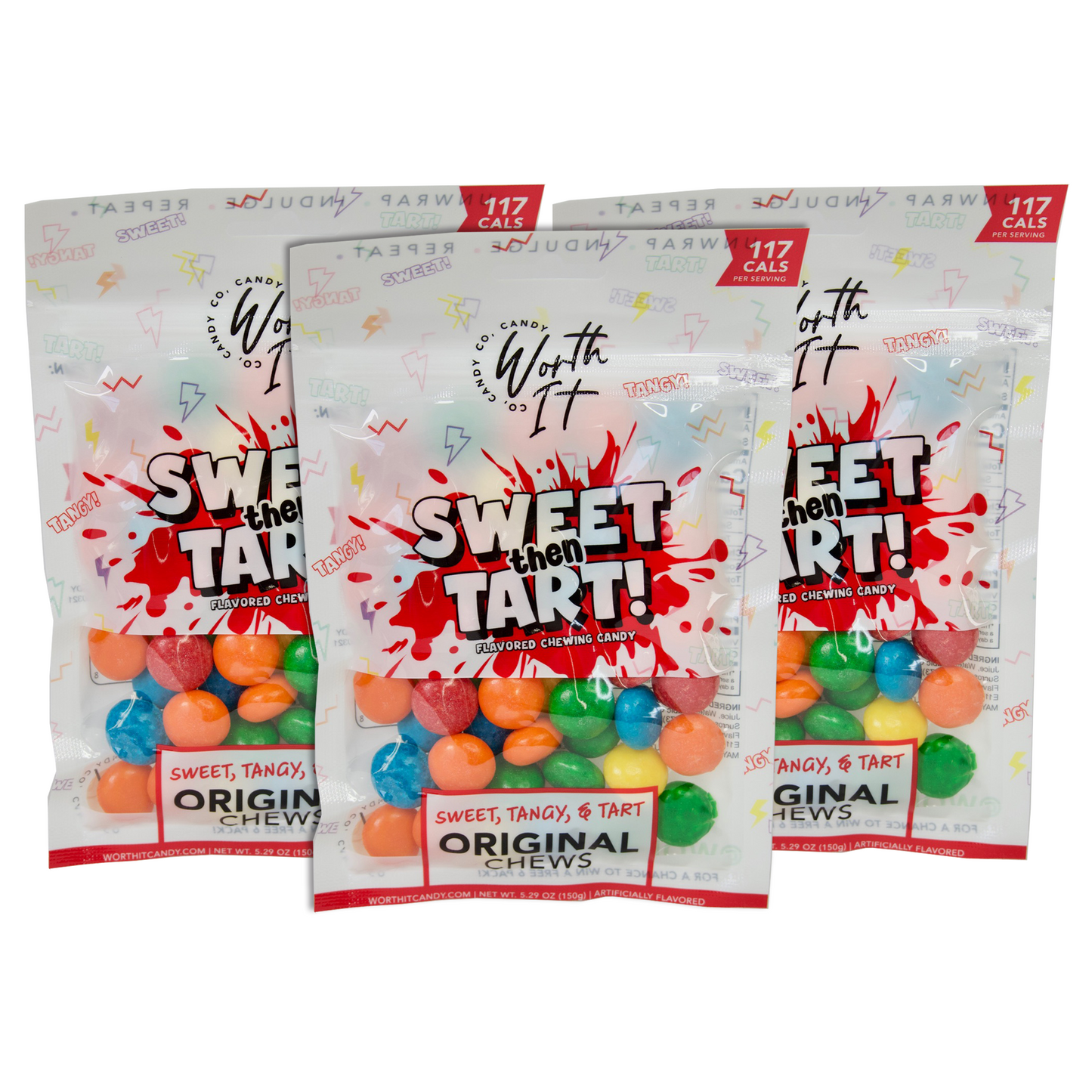 Worth It Sour Chews - 3 Packs and Singles